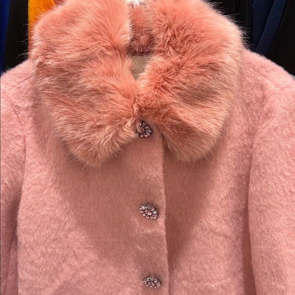 Kate Spade Pink Faux Fur Coat - Picture 2 of 3